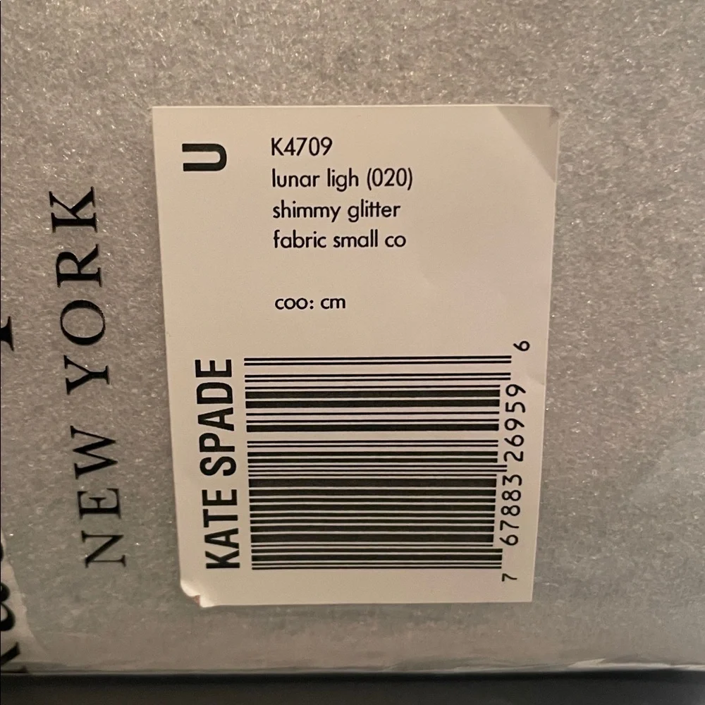 NWT Kate Spade Shimmy Glitter Small Cosmetic Case (Lunar Light Silver)